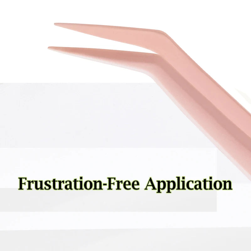 No Glue Eyelash Applicator Tweezers - Stainless Steel, Reusable, Beginner-Friendly