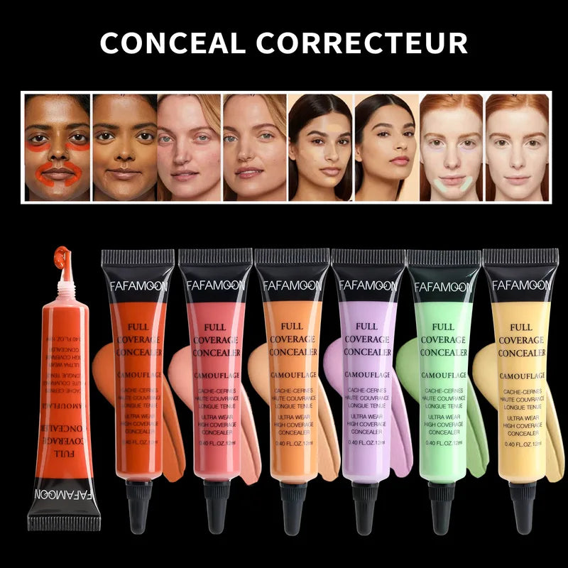 Full Coverage Waterproof Liquid Concealer with Oil Control for Face & Contouring