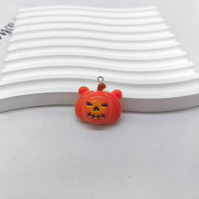 Halloween Spider Ghost Pumpkin Bat Charms for Jewelry Making - 10pcs