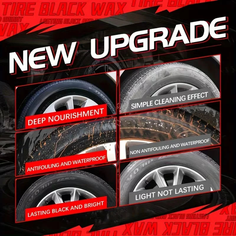 Tire Care Wax Black Soft Wax - Instant Gloss & UV Protection for Vehicle Tires