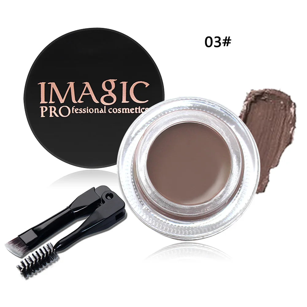 Professional Waterproof Eyebrow Gel Set - 6 Natural Colors with Brush
