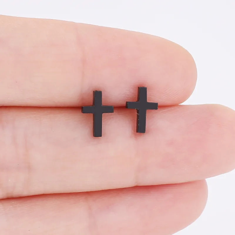 Fashion Stainless Steel Cross Earrings for Women Men - Small Gift Jewelry