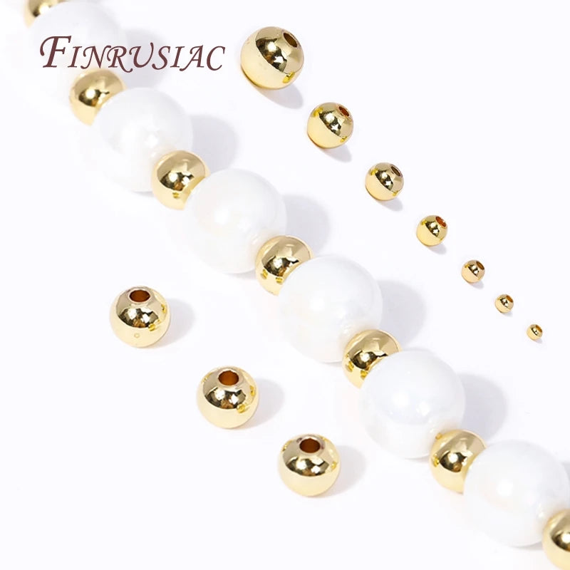Gold Plated Bead Spacers - 2/2.5/3/4/5/6/8MM Metal Seamless Jewelry Findings