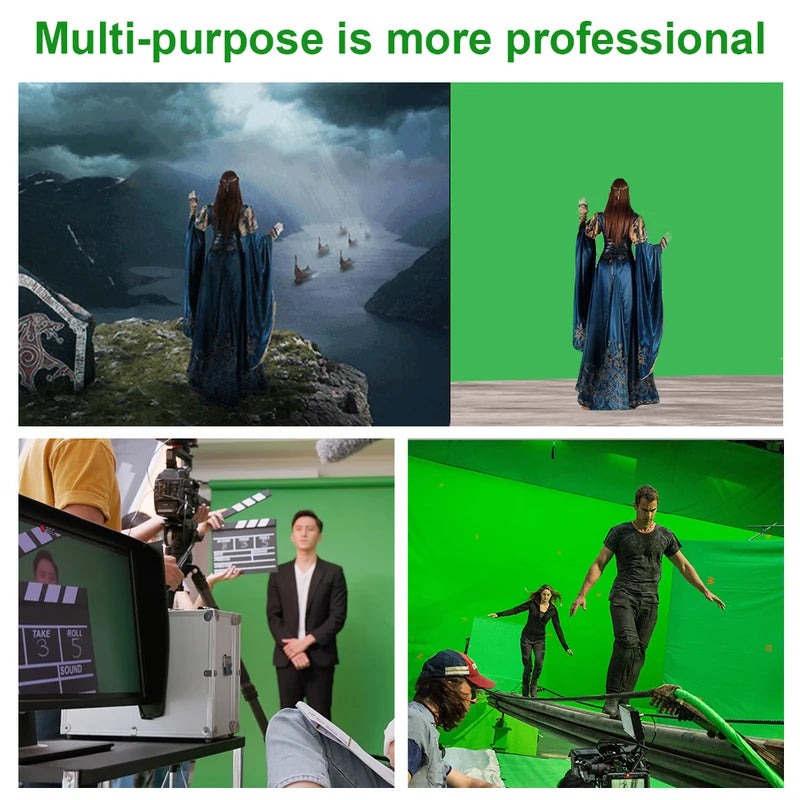 Photography Backdrop Cloth - Green, White, Blue, Green Screen Chroma Key Muslin Studio Background