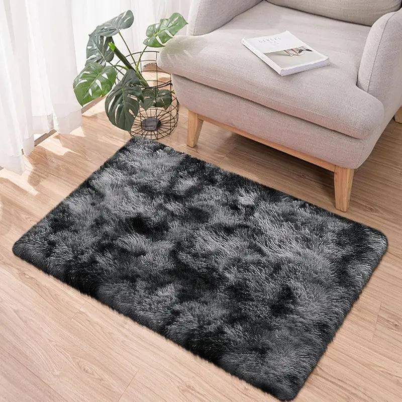 Silk Wool Non-Slip Indoor Rug - Washable Carpet Mat for Living Room & Bedroom