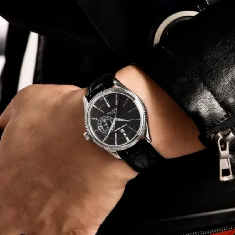 Men's Luxury Quartz Watch 40mm Stainless Steel Waterproof Business Timepiece