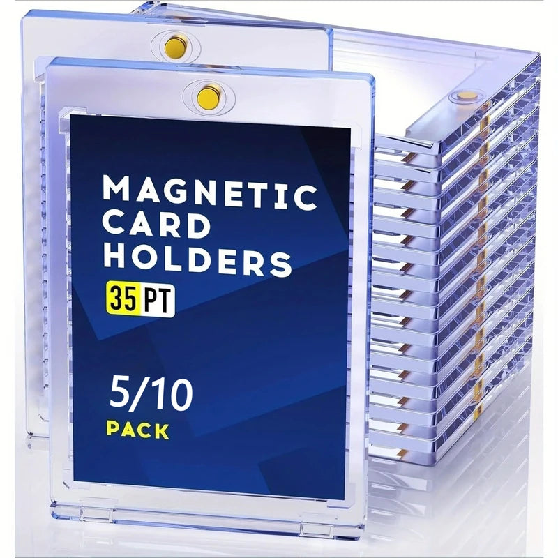 Magnetic Card Holder for Trading Cards - U-V Protectors Hard Plastic with One Touch Design