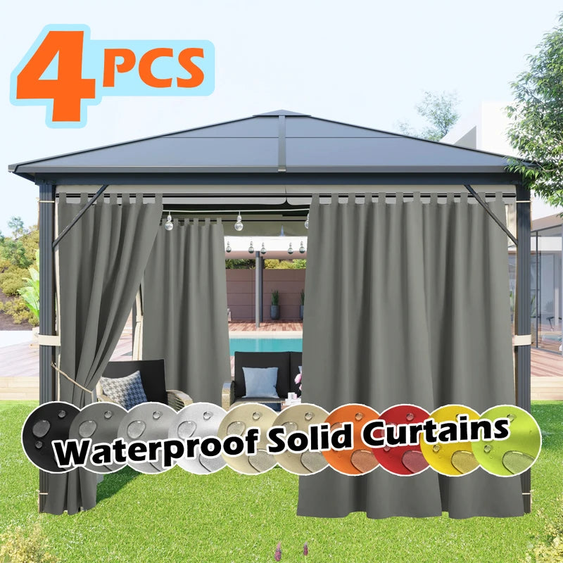 Outdoor Waterproof UV-Resistant Curtain Panels for Porch Pergola Gazebo