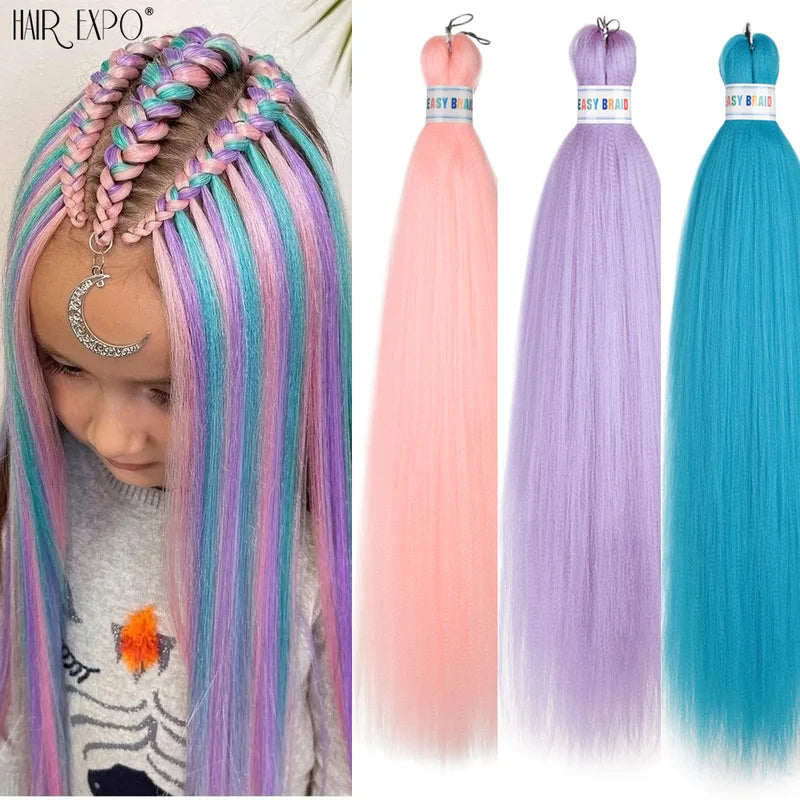 Pre-Stretched Synthetic Braiding Hair Extensions 26 Inch Jumbo Yaki for DIY Ponytail & Stage