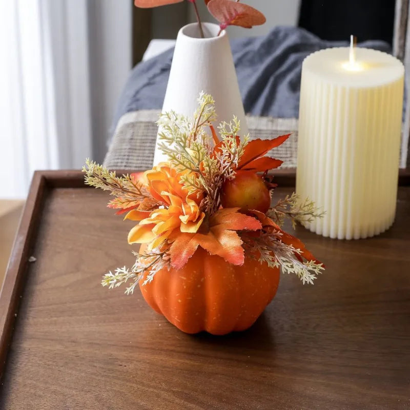 Artificial Pumpkin Decor for Fall Halloween Thanksgiving - Chrysanthemum Details