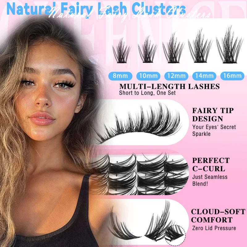 Anime Lash Extensions - Wispy 8-16Mm Cluster & Curly False Eyelashes