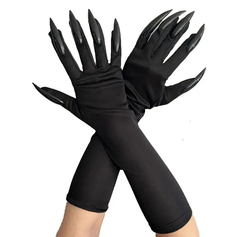 Halloween Cosplay Long Nail Gloves 40cm Spandex Ghost Claw Stage Performance