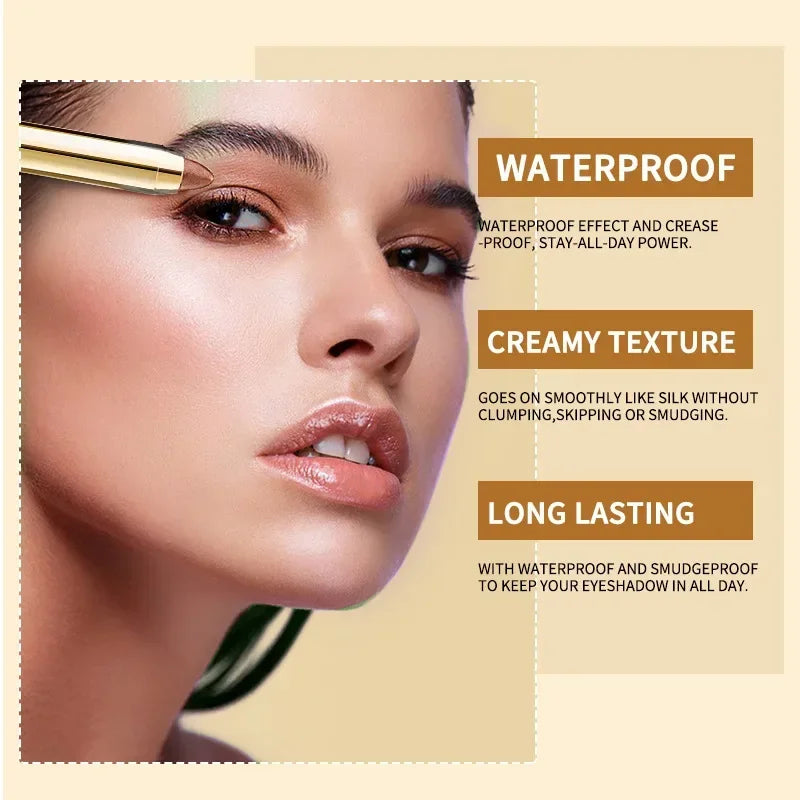 Double-Ended Eyeshadow Stick - Waterproof, Long-Lasting Matte & Glitter Shades