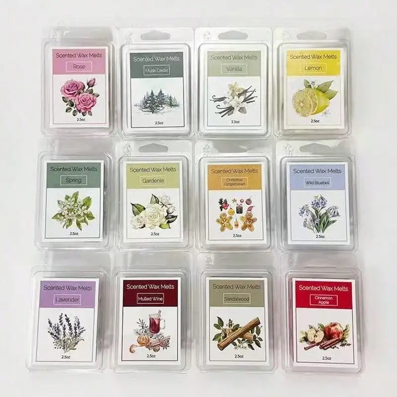 Scented Wax Melts Set - 8 Assorted Soy Wax Tarts for Home Fragrance & Relaxation