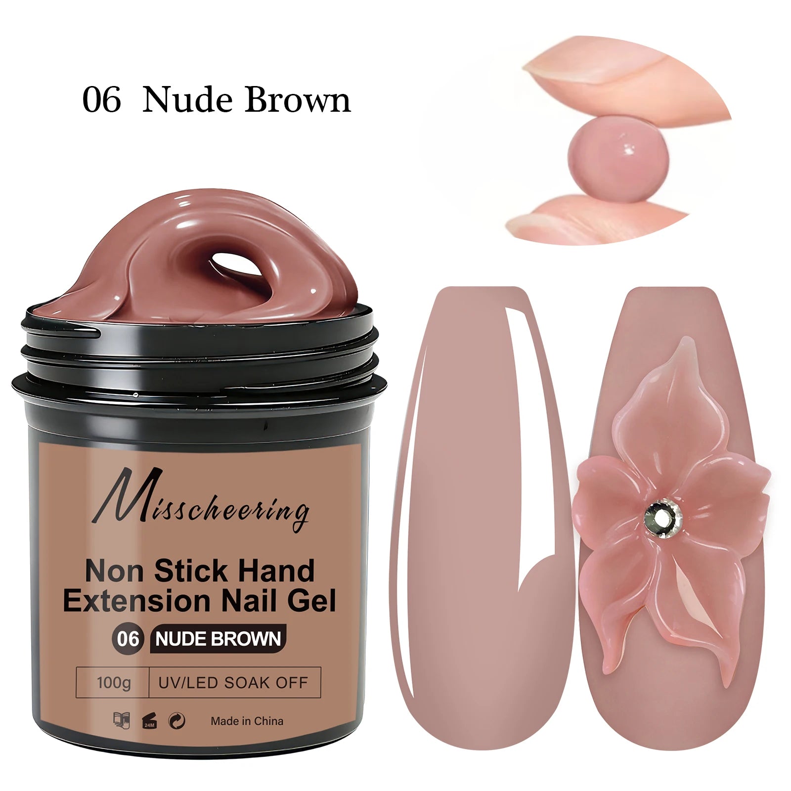 100g White Non-Stick Nail Gel for 3D Sculpting & Art - UV/LED Soak Off