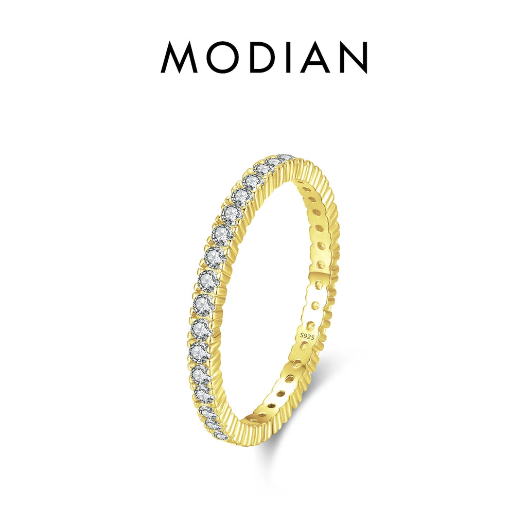 Sterling Silver Zircon Engagement Ring Wedding Band for Women - Bridal Jewelry Gift