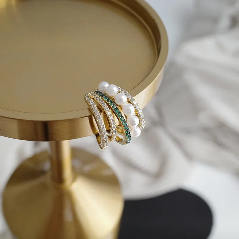 Pearl Ear Cuff Clip Women Fake Piercing Jewelry Gift Set