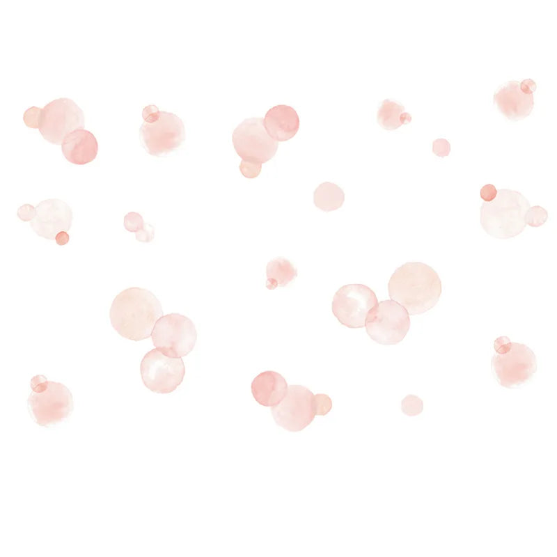 Pink Polka Dot Wall Sticker - Children's Room Decor, Small Size Kindergarten Background
