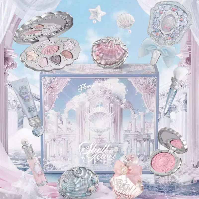 Flower Knows Shells Pearl Eyeshadow & Lip Makeup Kit - Full Professional Gift Set