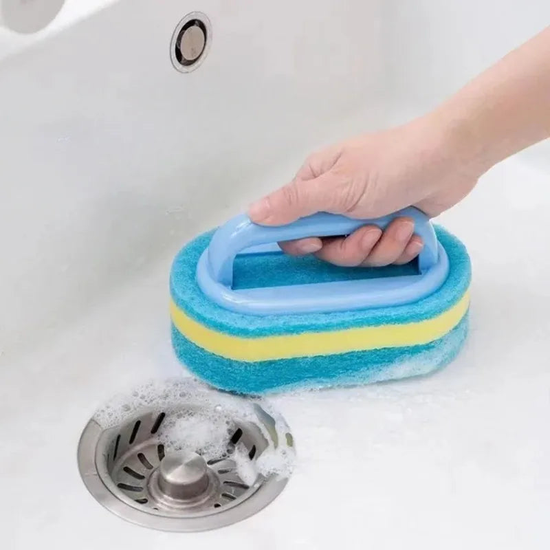 Multi-Purpose Household Cleaning Sponge Brush with Handle