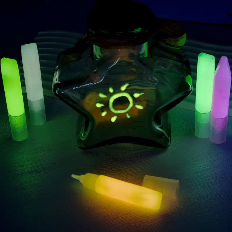 6ml Fluorescent Pigment Paint for Epoxy Resin & Acrylic DIY Crafts - Glow in Dark Colors