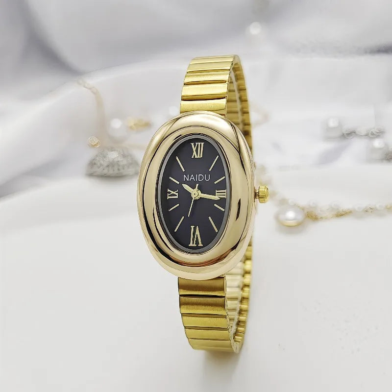 Luxury Gold Quartz Women’s Watch with Adjustable Stainless Steel Strap - Gift Ready