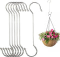 Heavy Duty Outdoor Plant Hook Set - 6 Large S Hooks for Garden Baskets, Bird Feeders & Wind Chimes