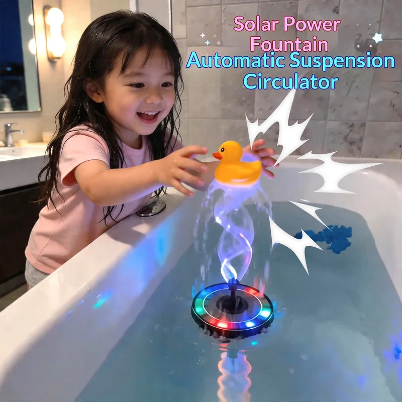 Floating LED Water Fountain Toy for Bathtub - Solar Powered Color Change Water Circulator