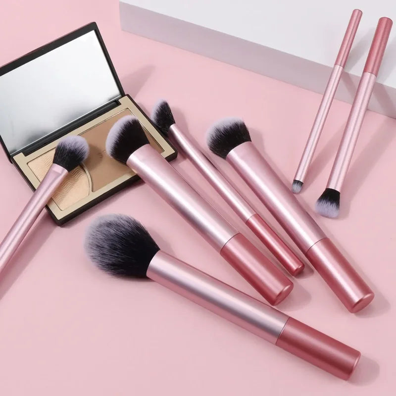 7-Piece Makeup Brush Set - Synthetic, Cruelty-Free, Easy to Clean Cosmetics Tools