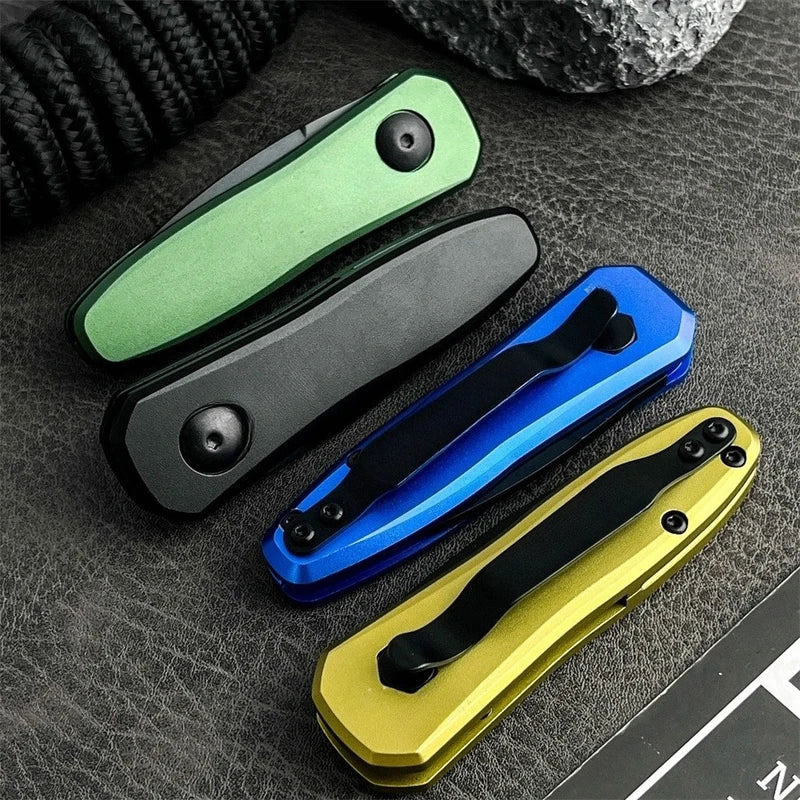Mini Folding Camping Knife with 8Cr13MoV Blade & Aluminum Handle - Portable Outdoor EDC Tool