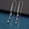 Silver Long Water Drop Tassel Earrings for Women - Personalized Fashion Jewelry