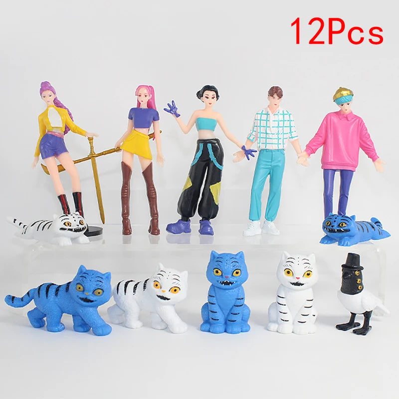 Cartoon Action Figure Toy - Kawaii Tiger Rumi Mira Zoey Saja PVC Model Doll for Kids & Desk Decor