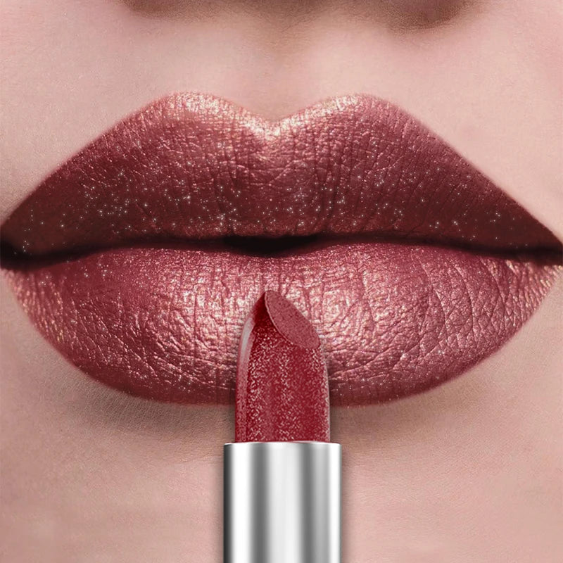 Bold & Intense Glitter Metallic Lipstick - Long Lasting Lip Makeup