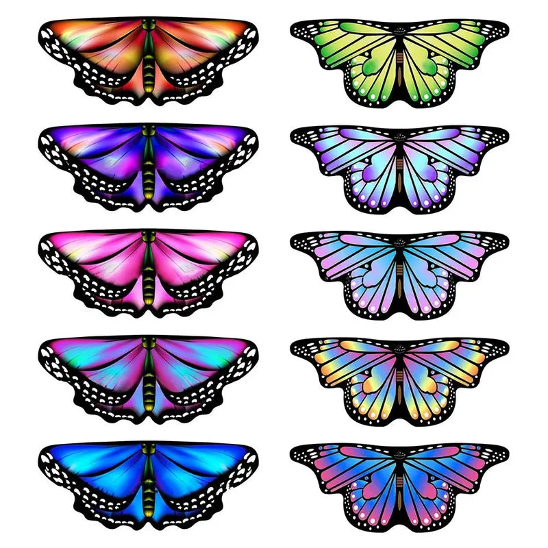 Kids Butterfly Wings Cape Costume Fairy Dress for Party & Play - Multi Colors