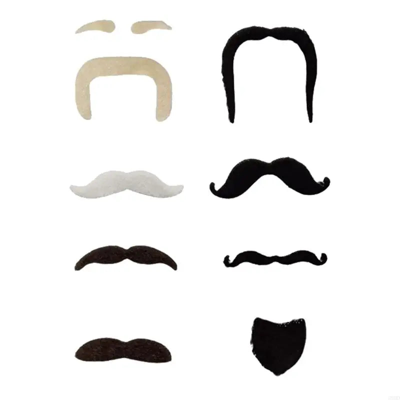 Fake Mustache Set for Parties Halloween & Costumes - 49 Styles, Adhesive