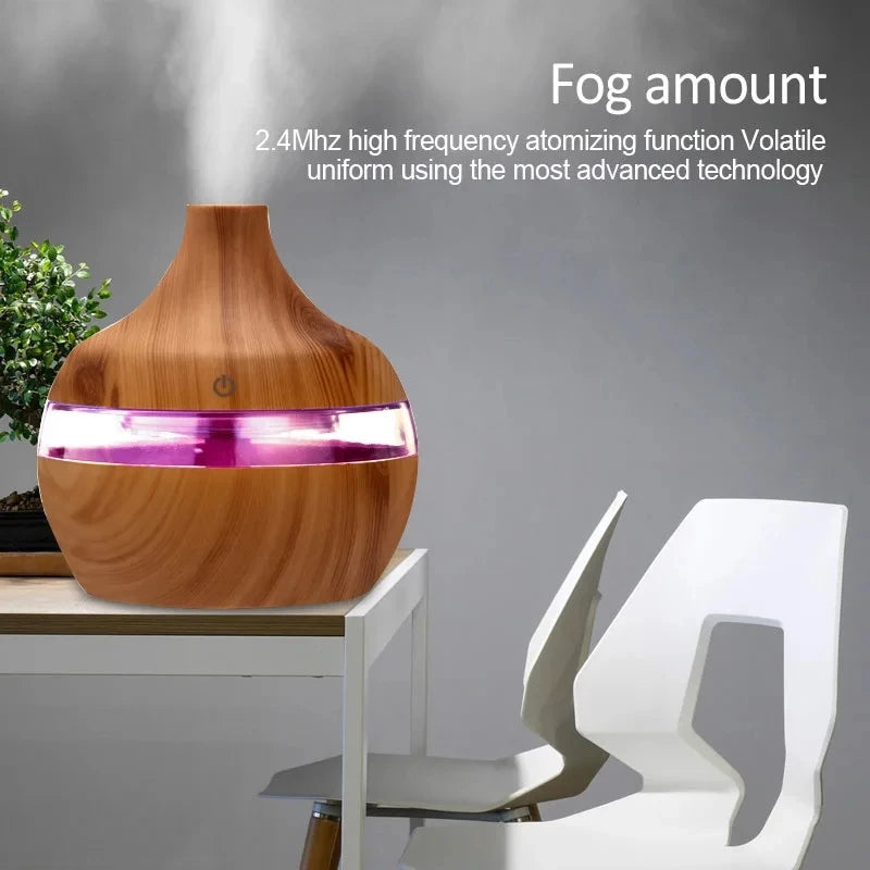 Ultrasonic Air Diffuser Humidifier with Essential Oil Aromatherapy, 300ml Capacity