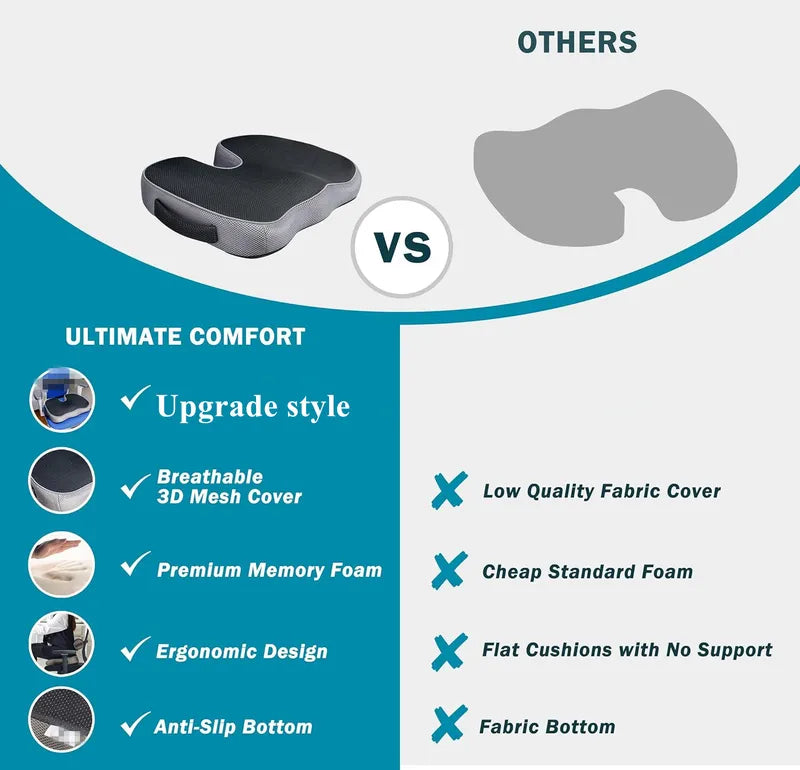 Pressure-Resistant Breathable Ergonomic Seat Cushion with Curved Surface