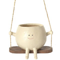 Wall Hanging Face Plant Pot - Resin Swing Planter for Succulents & Flowers