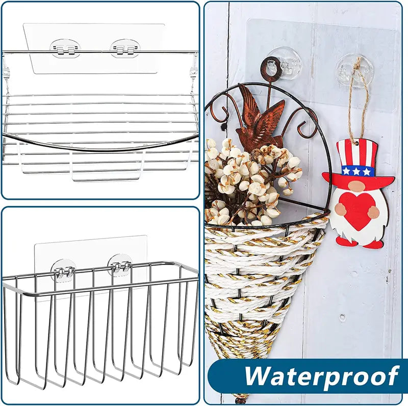 30 Pack Strong Adhesive Wall Hooks No Drilling Waterproof Bathroom Mounts
