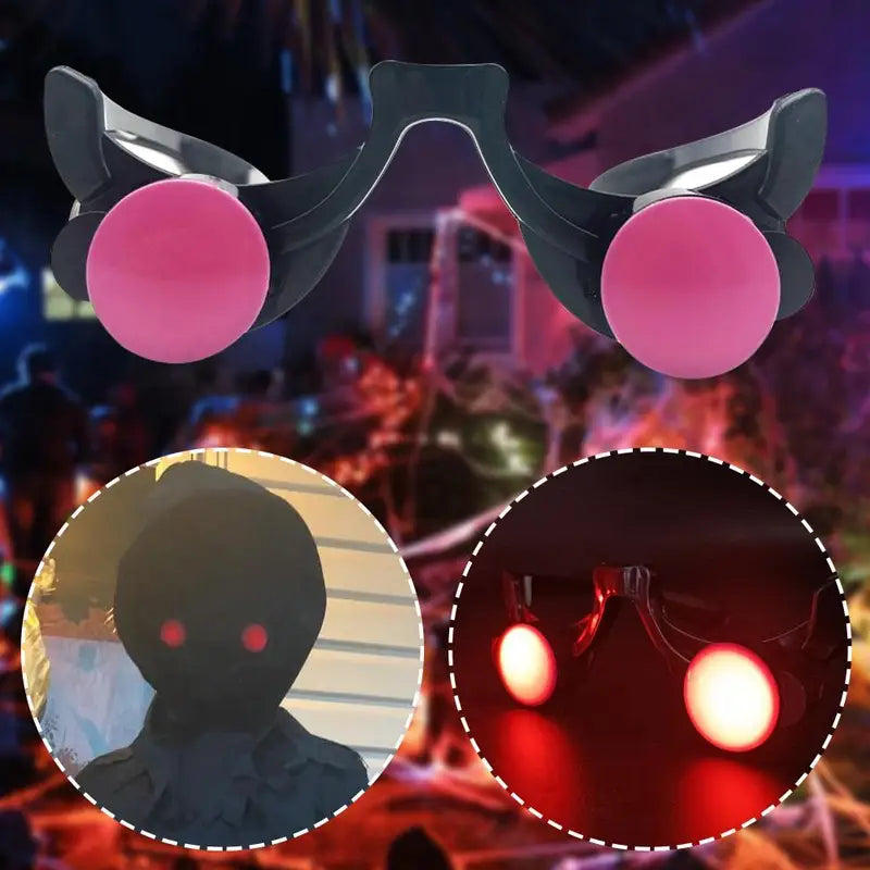 Halloween Red LED Glow Glasses - Luminous Cosplay Party Prop