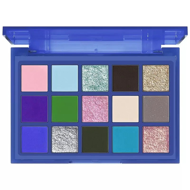 15 Shades Eyeshadow Palette - Purple Chameleon Glitter Matte Eye Makeup