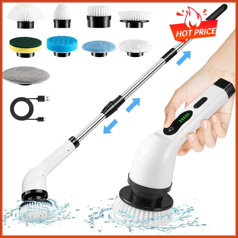 Cordless Electric Spin Cleaning Brush for Kitchen Bathroom Car Multi-Purpose Scrubber