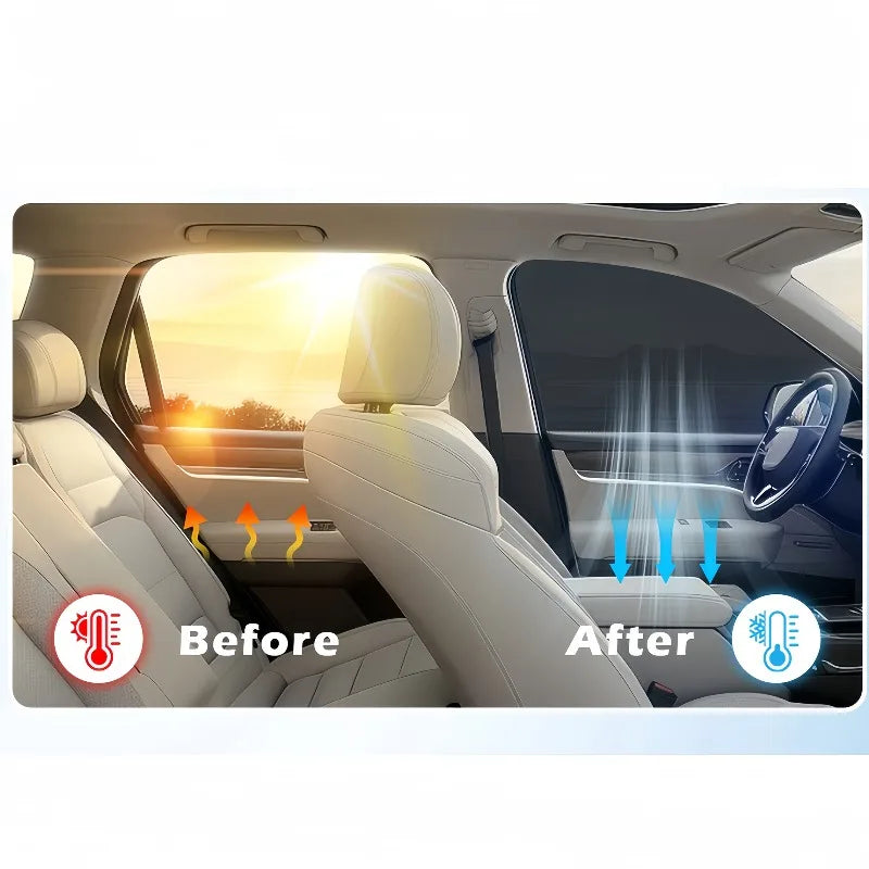 Black Privacy Window Film - Heat Rejection UV Blocking Static Cling for Car & Home