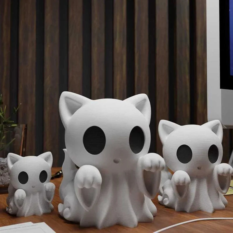 Halloween Ghost Statue - 3D Printed Cute Desktop Decor, Spooky Fun Ornament