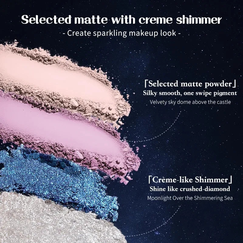 Vegan Makeup Eyeshadow Palette with 5 Vibrant Colors, Waterproof & Glitter Finish
