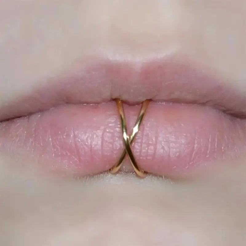 Fake Piercings Set - Lip, Nose, Eyebrow Hoop and Snake Bites Jewelry