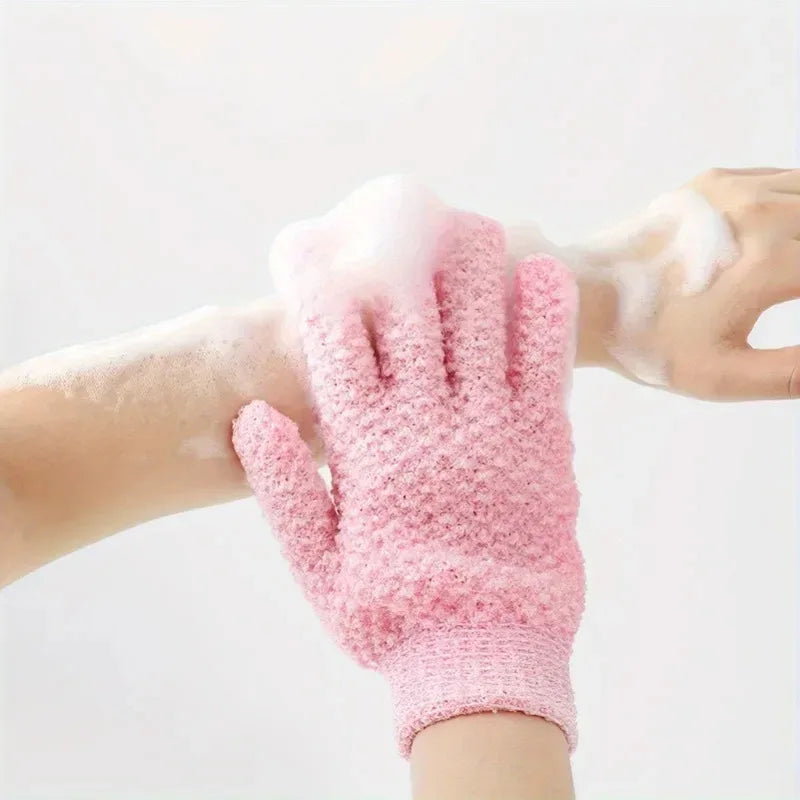 Exfoliating Shower Gloves Bath Sponge for Daily Use - Pink & Blue