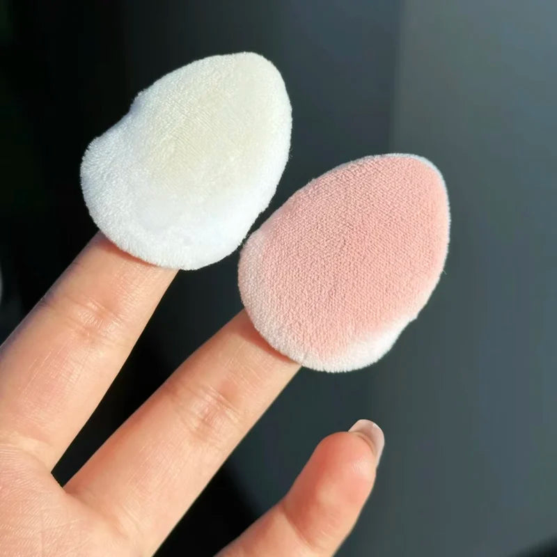 Mini Finger & Air Cushion Powder Puffs Set for Foundation & Blush Makeup - Soft Cotton Blenders, 2 Pack