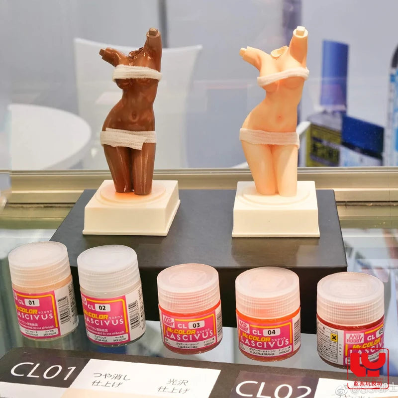 Model Coloring Paint Set with Primer & Topcoat for Character Skin Colors - Nitrocellulose Finish