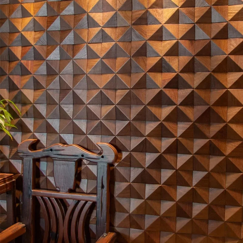 3D Wooden Mosaic Tile Acoustic Diffuser Panel for Studio & Wall Decor